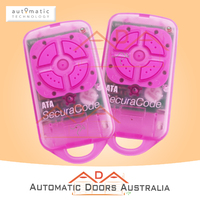 2 x ATA PTX4 PINK SECURACODE GARAGE DOOR REMOTES 433Mhz GDO-6, GDO-7, GDO-9