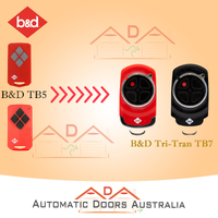2 x B&D TB5/BD4 TRITRAN GARAGE REMOTES - 062731 - upgraded as TB-7 RED & BLACK 