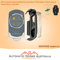 ATA Garage Door Remote Control PTX6 Grey TrioCode 128 + Visor Wall Holder